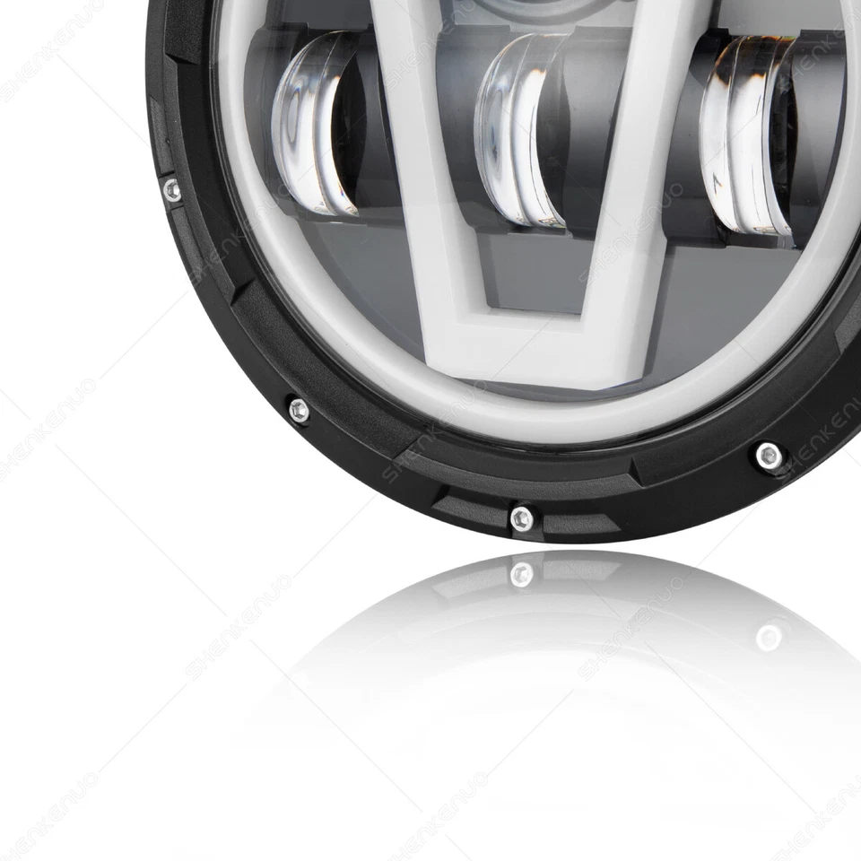 Par de faros LED redondos DRL de 7" pulgadas para Buick Skylark 1975-1979 haz alto bajo Foto 3 de 4