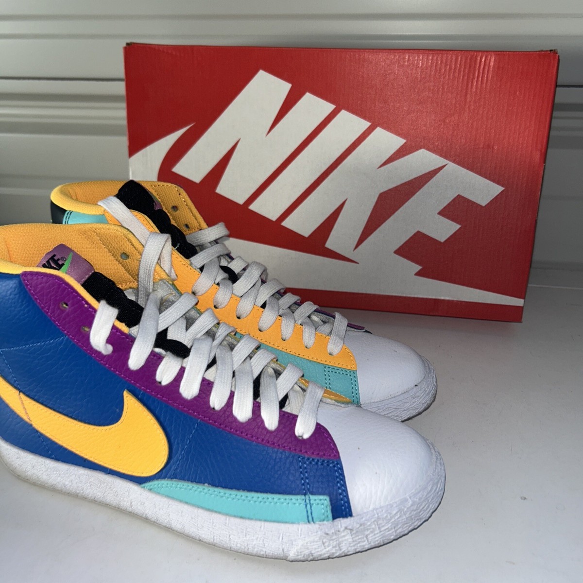 Nike Blazer Mid Vintage Multi-Color Shoes CZ9441-400 GS Size Nike Blazer Mid Vintage Multi-Color Shoes CZ9441-400 GS Size
