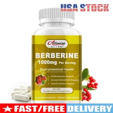 Berberine HCL Extract Supplement, High Potency, 1000mg, Healthy Cholesterol Caps