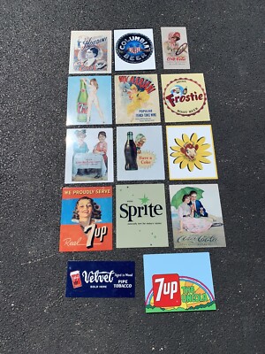 14 Soda Coke Sprite 7up Aluminum Rare Garage Signs Reproduction