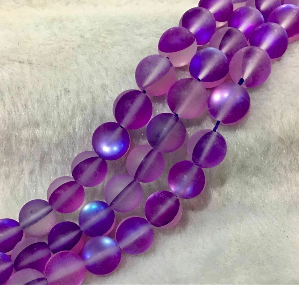 6/8/10/12 мм разноцветные блестящие радужные лунные камни круглые драгоценные камни россыпью 15 дюймов - Изображение 3 из 4