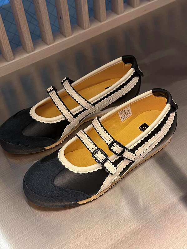 2025 Patou x Onitsuka Tiger Mexico 66 Mary Jane Shoes Black/White