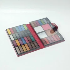 Pink BR Makeup Purse Kit Set Eyeshadow Lip Color Blush Glitter Applicators