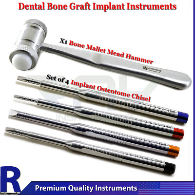 Dental Implant Bone Ridge Chisels Extraction Surgical Bone Mead Mallet Hammer