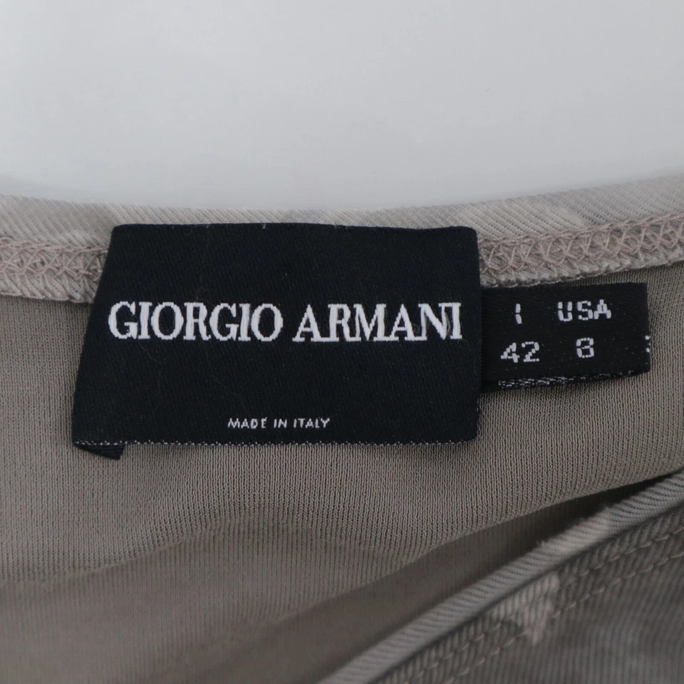 Camiseta Top Blusa Mujer Giorgio Armani US8 IT42 Floral Rosas Gris Taupe Cuello en V Foto 4 de 4