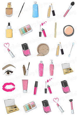 Make Up Lippenstift Cake Topper Party Deko essbar Geburtstag Aufsteller Cupcake