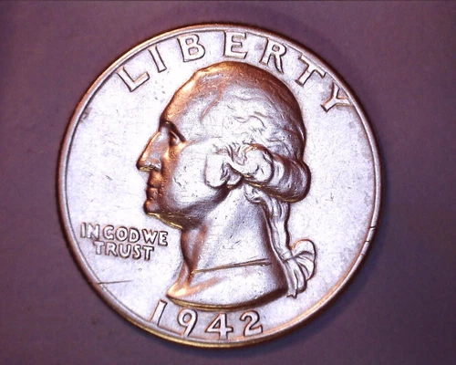 1942 WASHINGTON QUARTER AU DETAILS  **1023-5