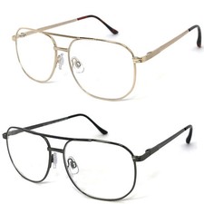 1 or 2 Pairs Metal Frame Large Pilot Full Lens Not Bifocal Reading Glasses