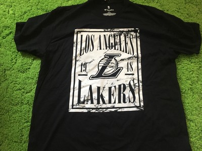 mitchell and ness lakers split t shirt