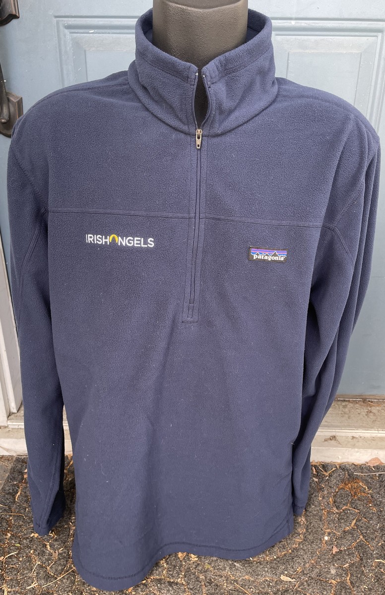 Mens PATAGONIA Navy Blue Synchilla Lightweight Fleece 1/4 zip