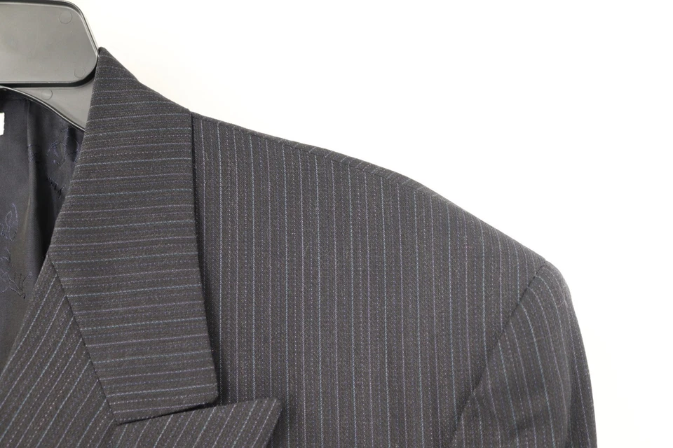 Abrigo Deportivo Brioni Para Hombre 41 Lana Tiberio Doble Pecho Rayas Pico Solapa Ventilada Foto 3 de 4