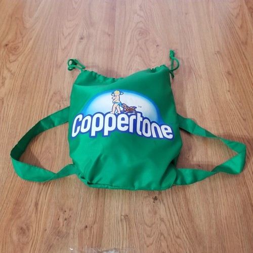 Coppertone Girl Dog Green Beach Travel Backpack Attached Blue Towel Drawstring - Picture 13 of 24