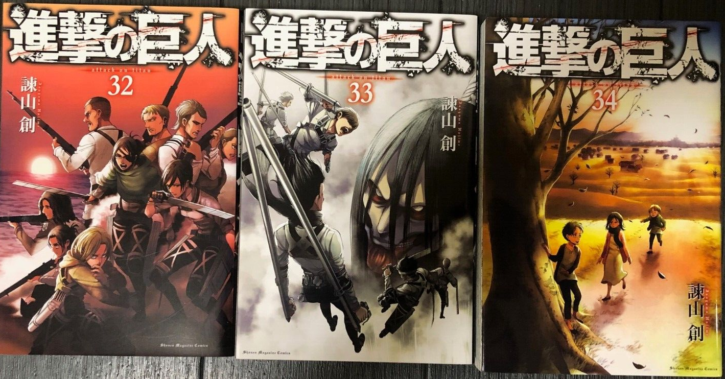 Attack On Titan Manga Vol 1-34 Complete Set English * Bonus 2 Short Story  Books