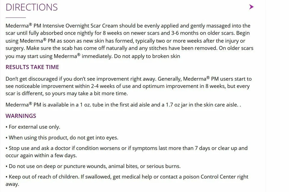 Mederma PM Intensive Overnight Scar Cream Reduces Old & New Scars 30g - Image 2 of 3