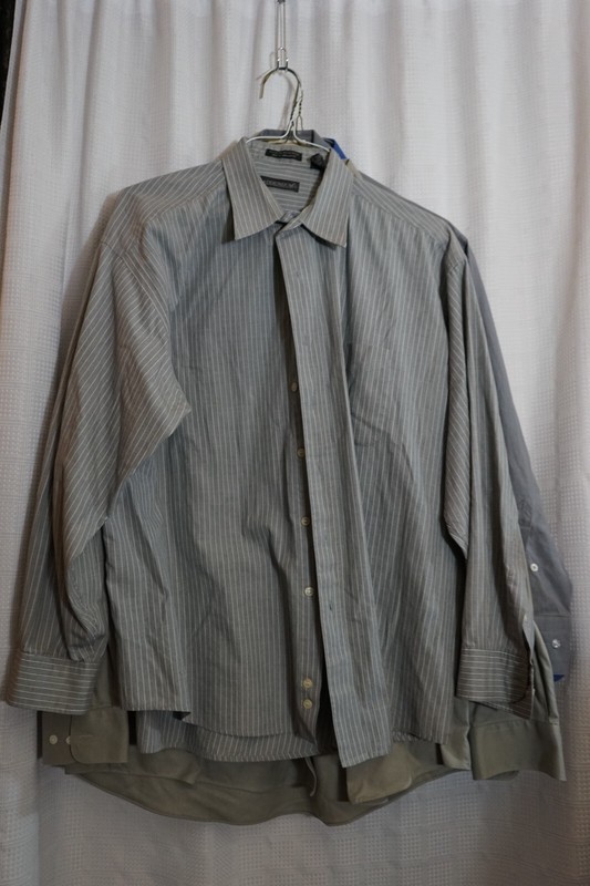4 mens long sleeve button collar dress shirt see pictures for tag info