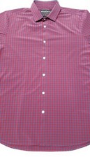 MIZZEN and MAIN Mens XXL Marron Blue Trim Fit USA MADE Stretch Button Front
