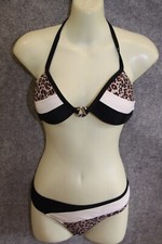 BIKINI SET TRIANGEL  GRÖSSE S SCHWARZ TIEREF...
