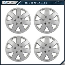 Eccpp 4pcs Wheel Covers Fits 5 Lug R16 Tire Snap On 16 Wheel Hub Caps Silver