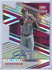 JUSTIN FOSCUE 2020 ELITE EXTRA EDITION RED DIE CUT ON CARD PROSPECT AUTO #d /40