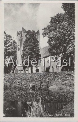 Vintage Sanderson & Dixon Postkarte Grasmere Kirche S450 Echtfoto