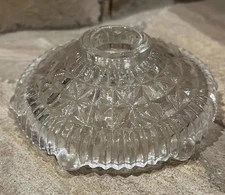 Anchor Hocking Stars & Bars Glass Star Arch Single Light Candle Holder in EUC