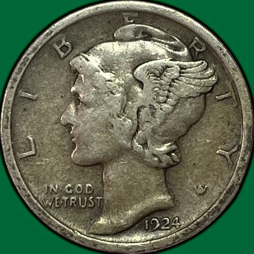 1924 Mercury Dime Extremely Fine XF Coin #36862