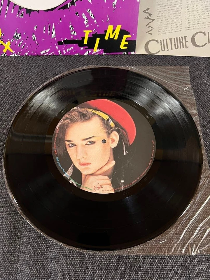 Culture Club TIME Japan OBI Picture Disc LP VIP-5915 Boy George New Wave - Image 4 of 4