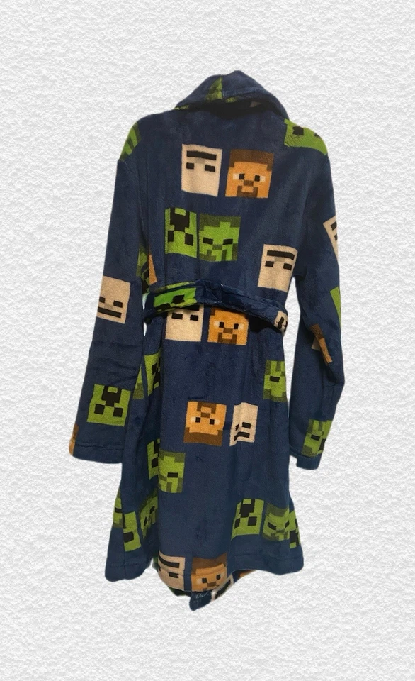 MINECRAFT Robe Boys size 10 NEW Plush CREEPER Bath Robe NWT Minecraft Bathrobe - Image 2 of 2