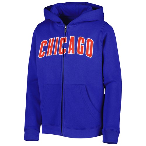 Youth Royal Chicago Cubs Wordmark Full-Zip Fleece Hoodie - 第 2/4 張圖片