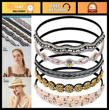 5pcs Elastic Rhinestone Beaded Headbands for Women  Girls - Jeweled Hair Access