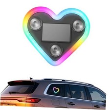 1PCS Car LED Ambient Lights, Car Triangle Window Solar-Powered Heart 1pcs