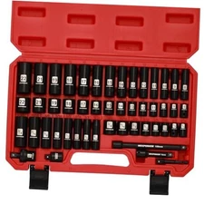  3/8" Drive Deep Impact Socket Set, 6 Point, 49 Piece 3/8" With Accessories