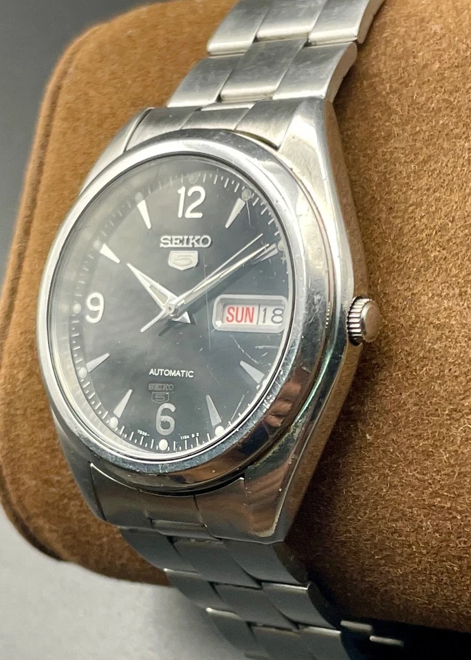 Seiko 5 7S26-0060 Automatic Black Dial Men's Watch Excellent ! - Image 2 of 4