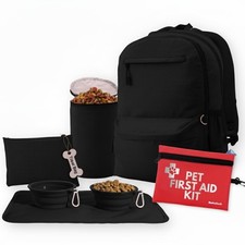 The Original Doggy Bag Backpack Black Dog Travel Backpack with 2 Collapsible