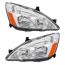 New Pair Of Headlight Fits Honda Accord Ex Lx Coupe 03-07 33151sdaa01 Ho2503120
