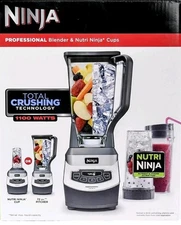 Ninja Professional 1,100W Blender with 2 BONUS Nutri Ninja 16-Oz. Cups and Lids