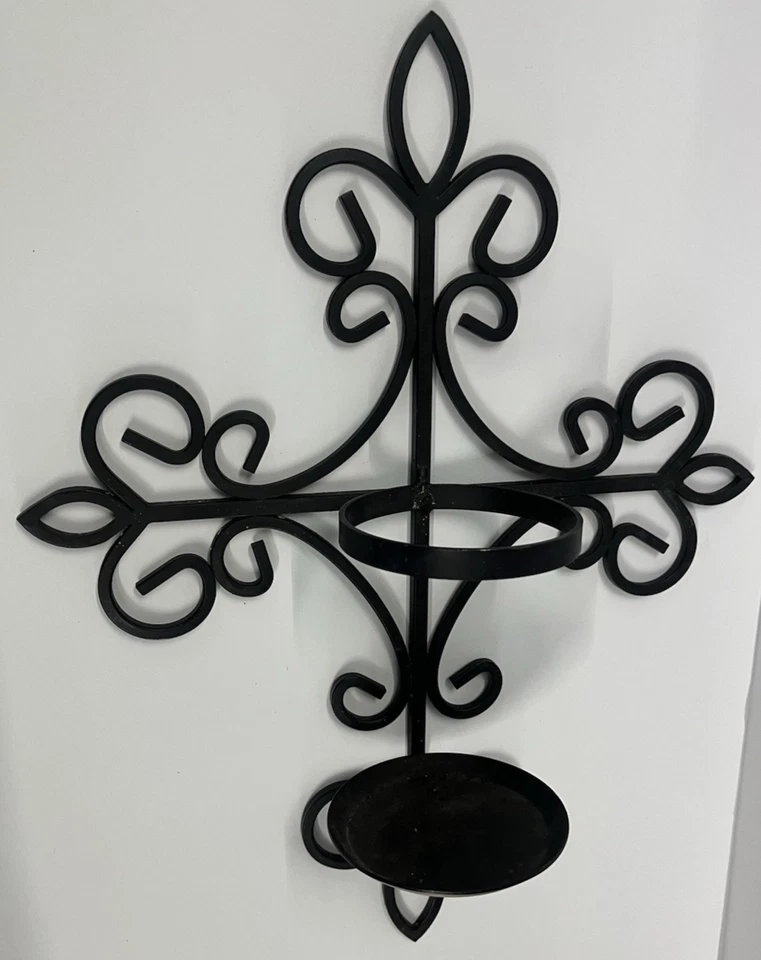 Southern Living at Home Santa Fe Iron Cross Hurricane Sconce – No Glass - Image 3 of 4