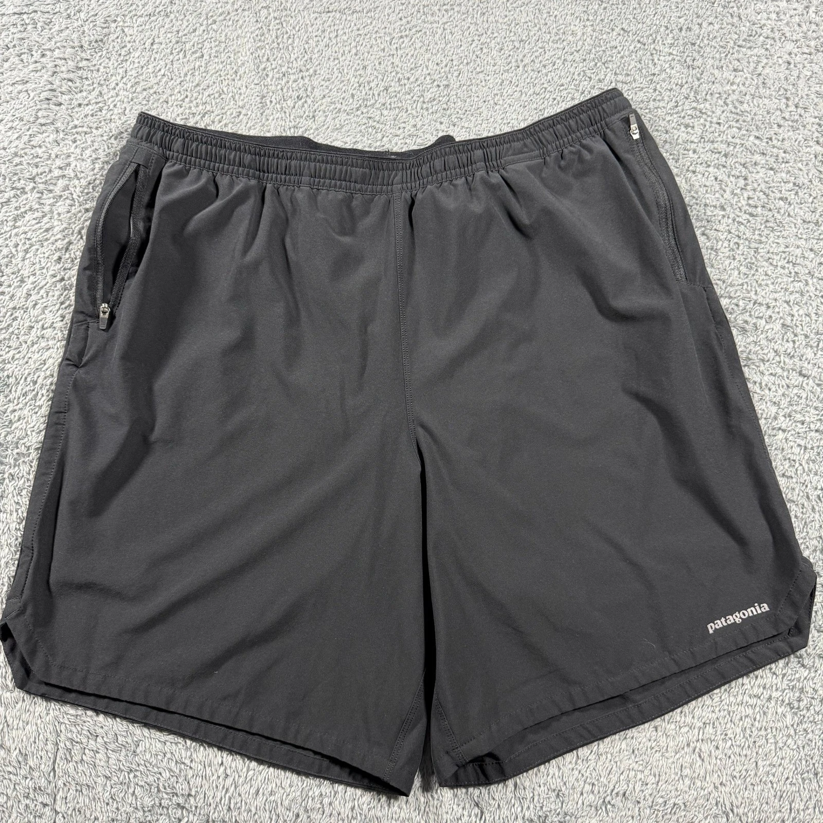 Patagonia Nine Trails Shorts Mens XL Black 8" Inseam Performance Lined Running