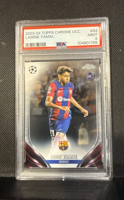 2023-24 Topps Chrome UEFA Club Competitions - Lamine Yamal #64 (RC) PSA 9