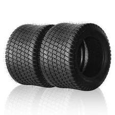 Set of 2 18x10.50-10 Lawn Mower Tractor Turf Tires 4 Ply Tubeless Black Rubber