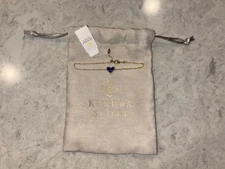 Kendra Scott Ari Heart Delicate Gold Chain Bracelet- Cobalt Blue