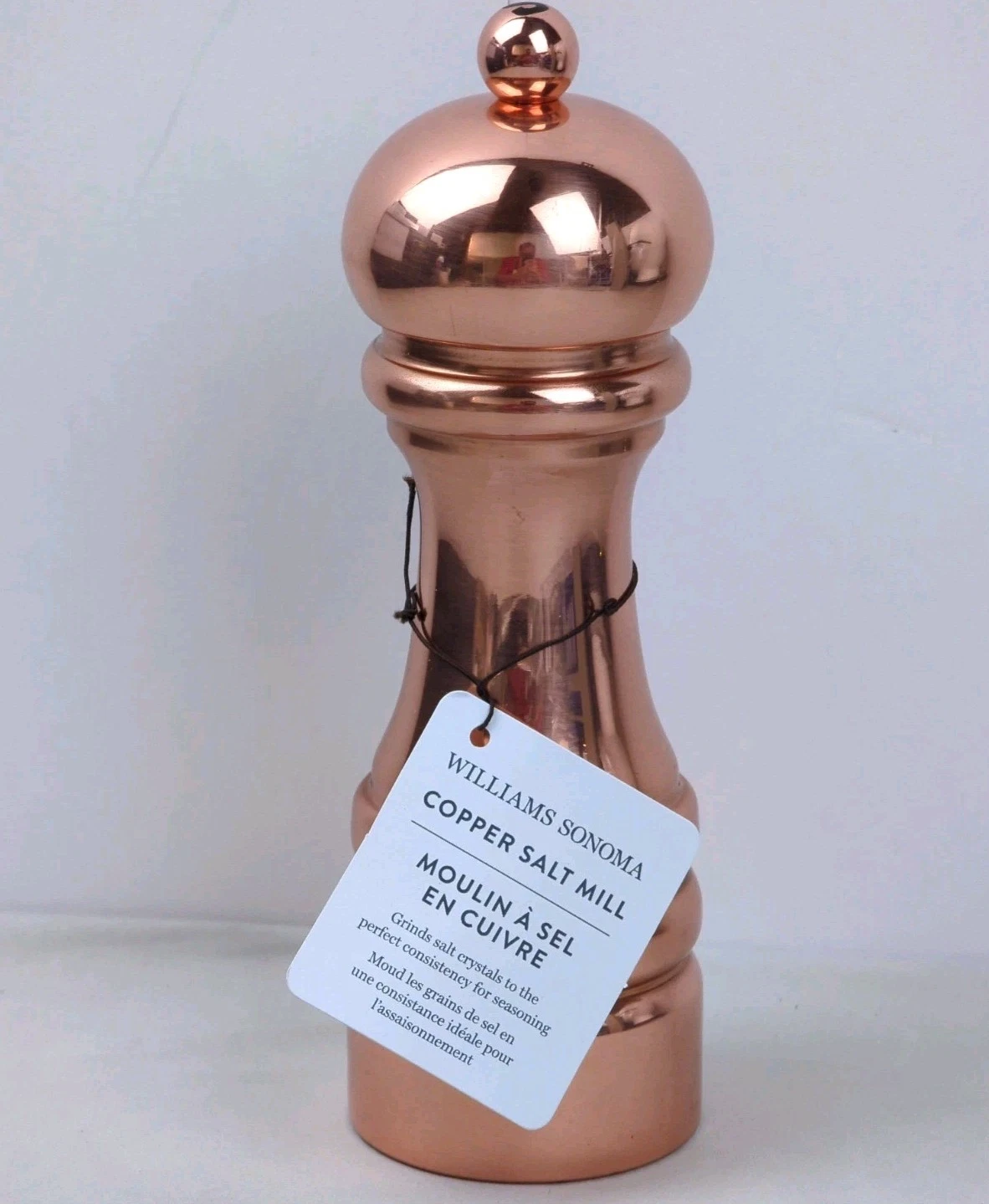 WILLIAMS SONOMA 7 in Copper SALT Mill, Made in ITALY, New With Tags, GREAT GIFT
