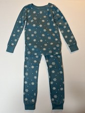 Pre-owned kids unisex pajama set by Old Navy in teal featuring snowflake pattern