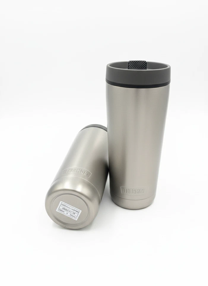 New Thermos Stainless Steel Travel Mug Set - 2 Pack, 16oz Silver - Image 2 of 3