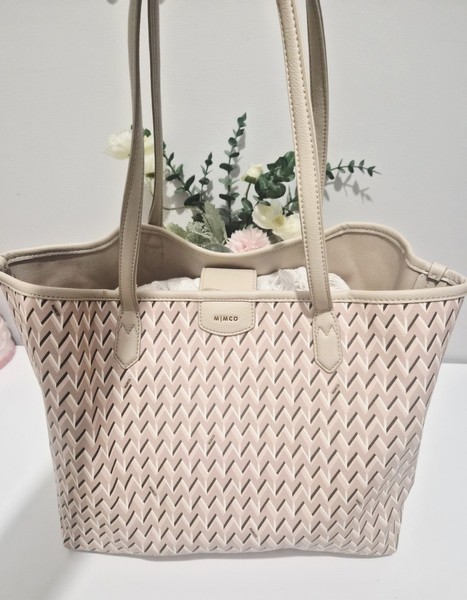 MIMCO Large Geo Tote Waffle Shoulder Tote coated Canvas Bag RRP$229