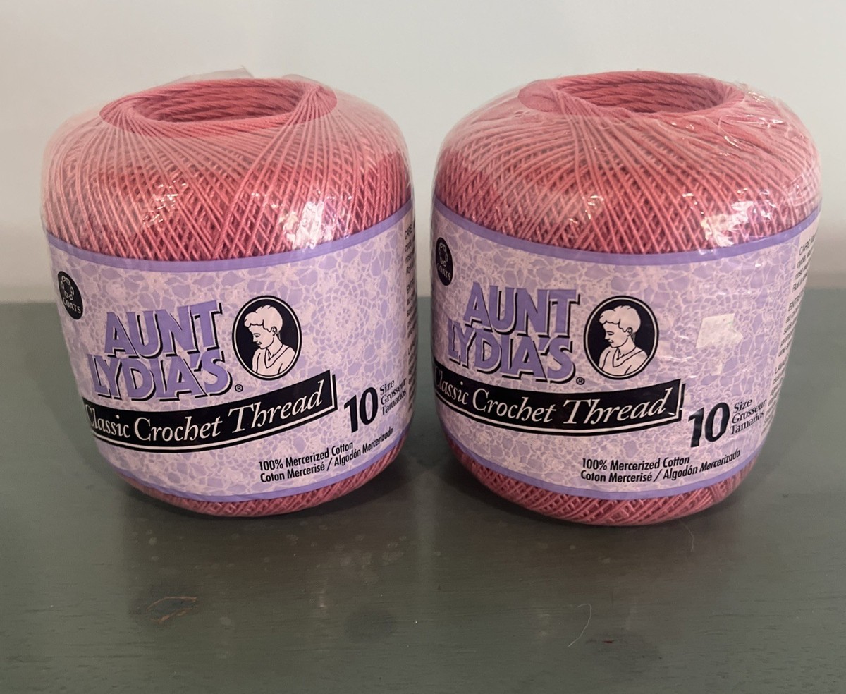 Lot of Two Aunt Lydia's Classic Crochet Thread Dusty Rose (475
