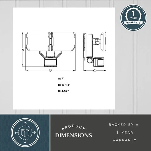 Vaxcel Lighting T0722 Outdoor Security Double Light 10-1/4"W LED - White - Picture 6 of 12