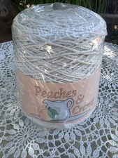 Peaches & Cream Yarn 1 lb. 453g. Cone White 100% Cotton Made in USA 4Ply
