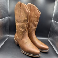 IUV Cowboy Boots For Women Western Boots Cowgirl Boots Pull On Pointy Toe Mid...