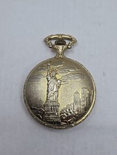 Statue Of Liberty Sutton Pocket Watch Quartz Commemorative 1886 1986 New Battery